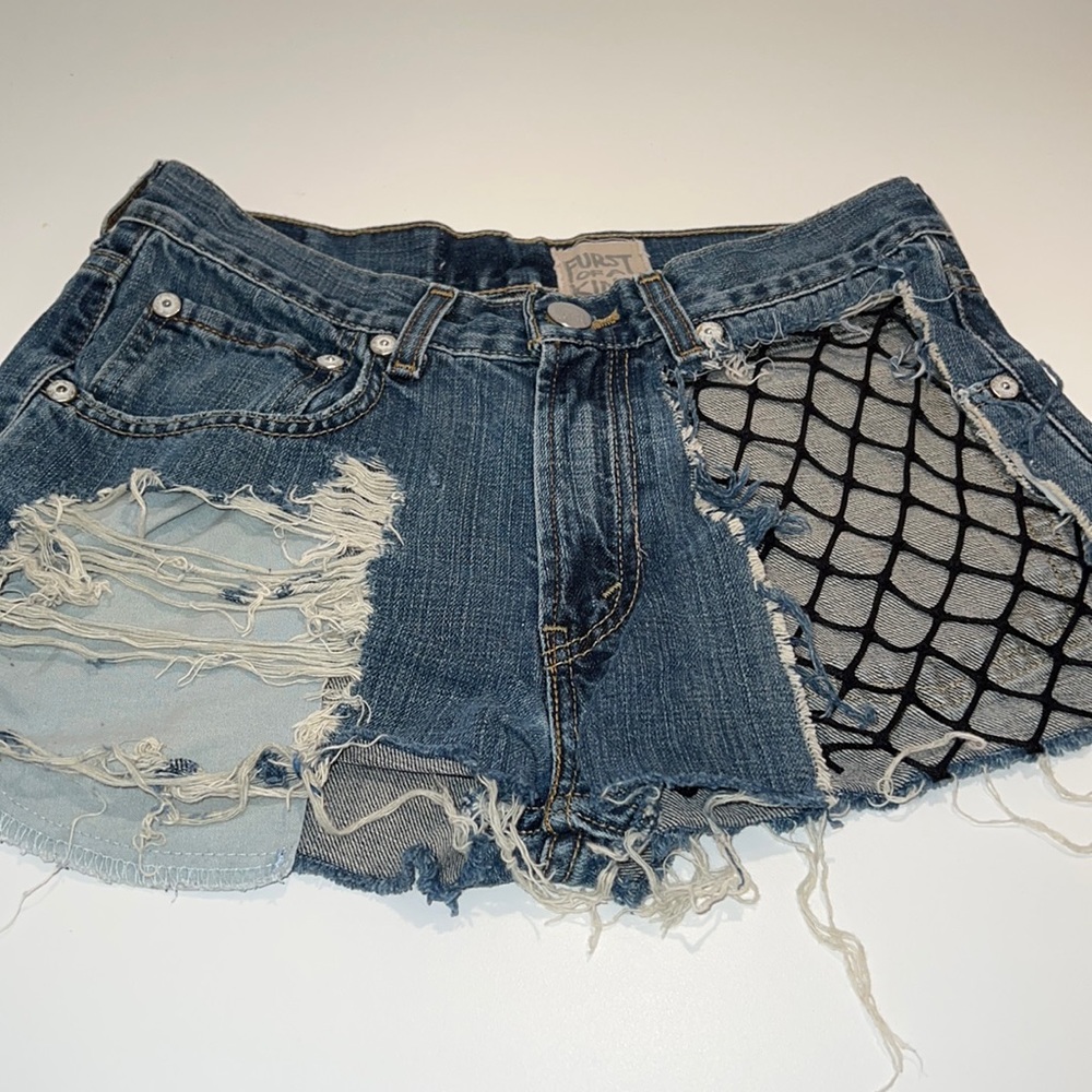Furst of a Kind denim reworked shorts